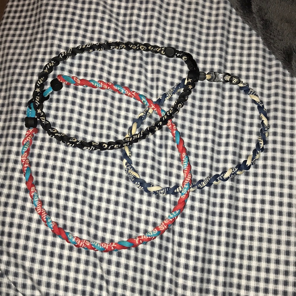 Three braided necklaces